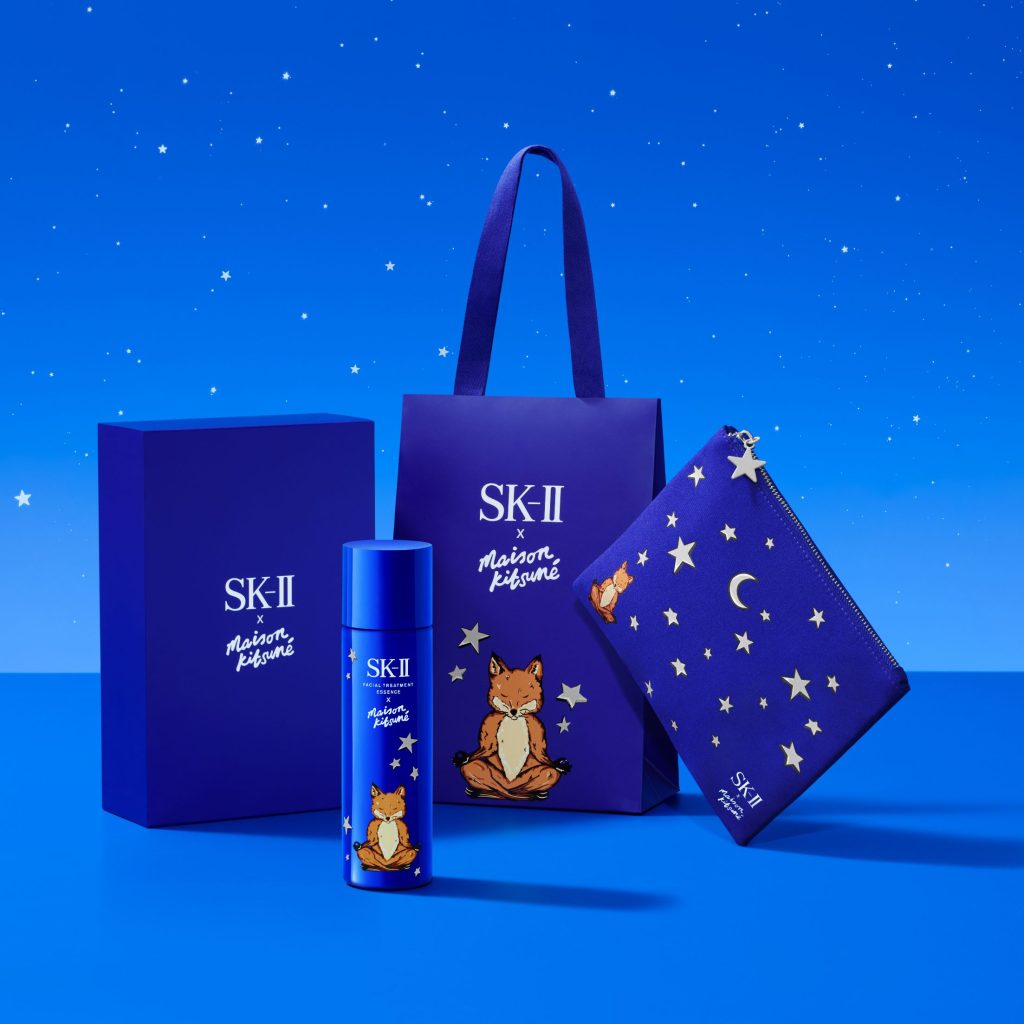 SK-II x Maison Kitsuné Blue Bottle + Blue Box +Tote Bag + Pouch -1