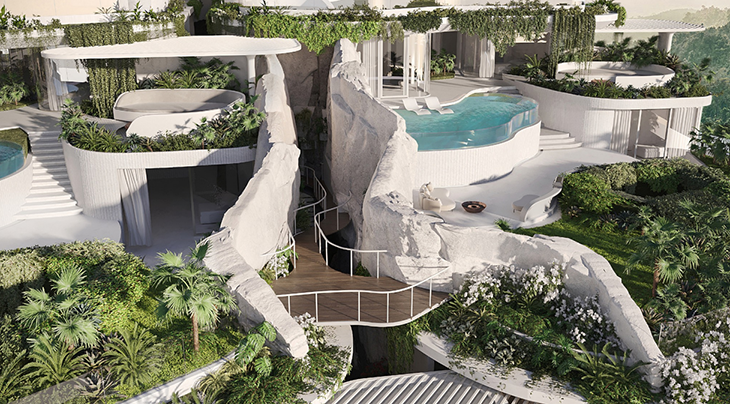 Villa complex Olympus di Bali proyek properti penginapan dari Geometrium Design Studio