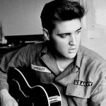 Elvis Presley black and white photo