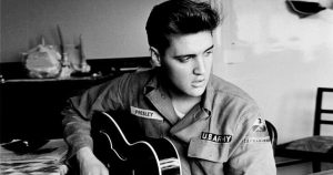 Elvis Presley black and white photo