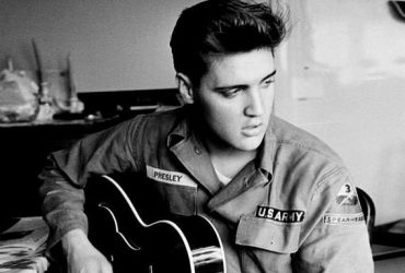 Elvis Presley black and white photo